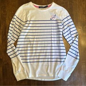 Polo Golf Ralph Lauren Womens Small Petite Stripe Shirt Heart Preppy Nautical‎